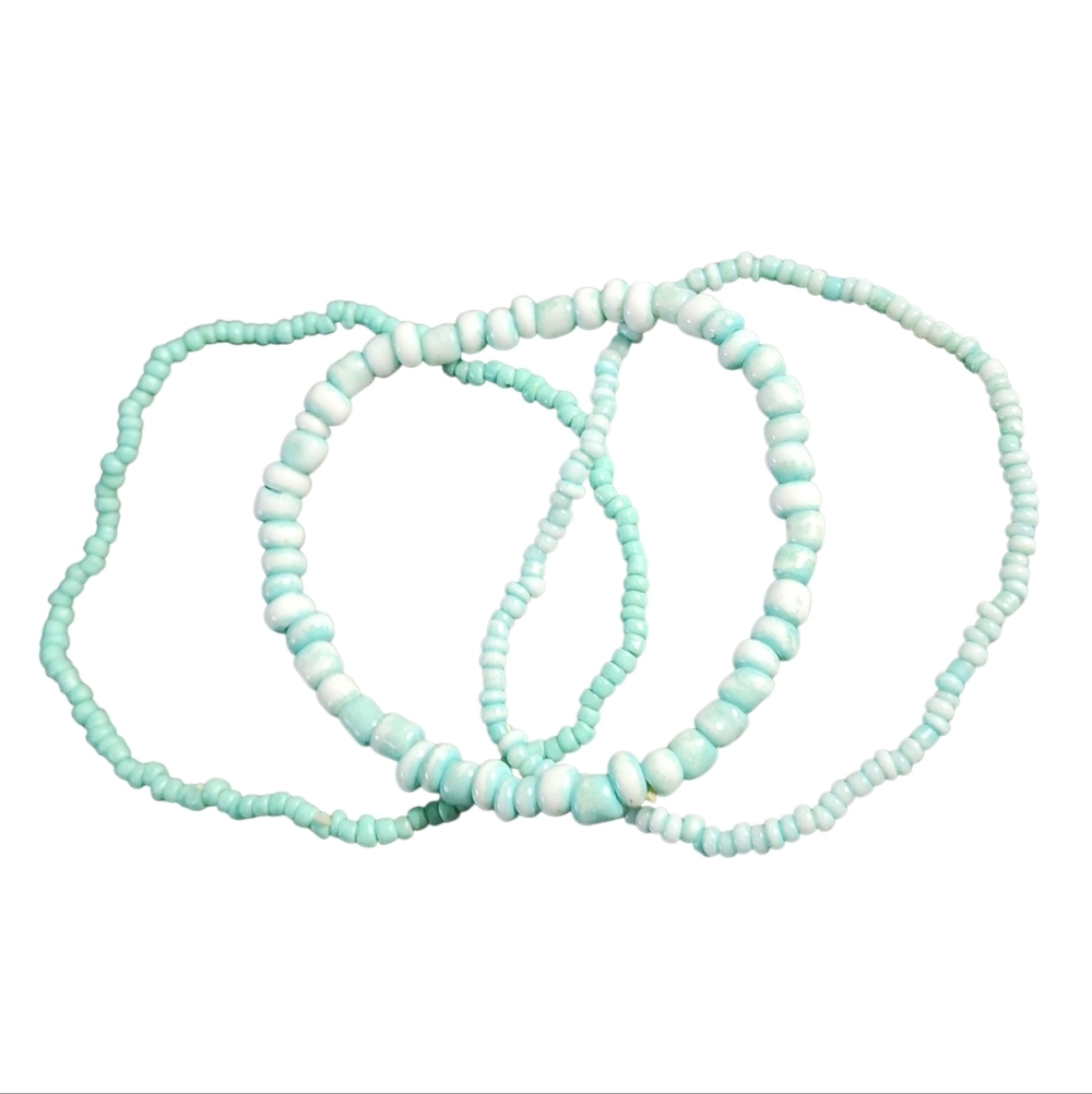 Mint Green Beaded Stretch Bracelets